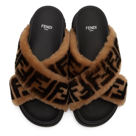 fendi shearling slides sale|Fendi mules for sale.